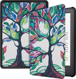 Lunso - sleepcover hoes - Geschikt voor Kindle 2019 (Generatie 10) - Kleurrijke boom