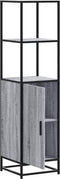 vidaXL - Hoge - kast - 35,5x35x139 - cm - bewerkt - hout - en - metaal - grijs - sonoma