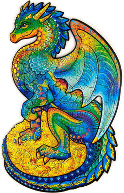 UNIDRAGON Houten Puzzel Voor Volwassenen Dier - Beschermende Draak - 97 stukjes - Small 16x26 cm
