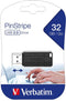 Verbatim PinStripe 32GB - USB-stick - USB 2.0 met schuifmechanisme - Zwart