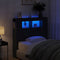 vidaXL - Opslag - Hoofdbord - met - LED-verlichting - Zwart - Eiken - 100x18,5x103,5 - cm