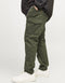 JACK&JONES PLUS JPSTPAUL JJFLAKE CARGO BROEK - Gulp met rits - Normale rise - Olijf (W42 X L32)