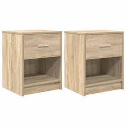 vidaXL - Nachtkastjes - 2 - st - met - lade - 40x34x50 - cm - sonoma - eikenkleurig