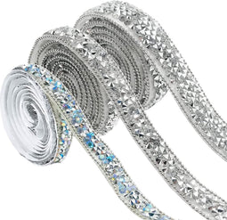 3-Pack Zelfklevende Linten - Zilver & AB-Kleur - Voor Kleding, Decoraties & Evenementen