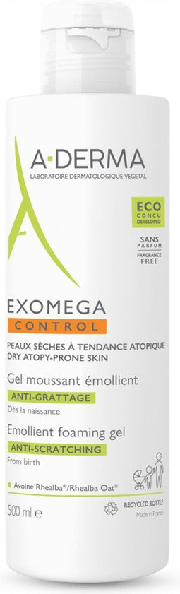 A-DERMA - EXOMEGA CONTROL JEUKWERENDE SCHUIMENDE GEL