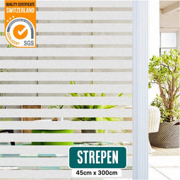 Homewell Raamfolie HR++ - Zonwerend & Isolerend - Statische Strepen 45x300cm