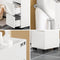 SoBuy BZR29-W - Badkamerkast - 3 Lades 4 Open Vakken - Wit 30x90x30cm