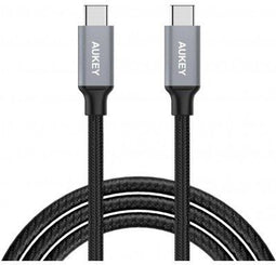 Aukey USB-C Male to USB-C Male kabel - 1m - Grijs Zwart