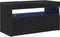 vidaXL - TV-kast - met - LED-verlichting - - - Zwart - Eiken - - - 75x35x40 - cm - - - Bewerkt - Hout