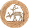 J-Line decoratie Kerstfiguur Rendier Koppel - aluminium/hout - naturel/zilver