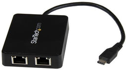 Startech.com US1GC301AU2R - USB-C naar dual Gigabit Ethernet adapter - 2x Ethernet 1Gbps - USB (Type-A) poort