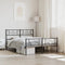 vidaXL - Bedframe - met - voetbord - zonder - matras - metaal - zwart - 160x200 - cm