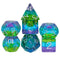 HOT Games Aurora - Dobbelstenen Set - 7 delig met glitters - Groen Blauw Paars