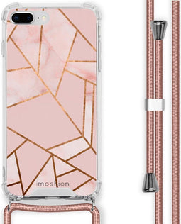 iMoshion Hoesje Geschikt voor iPhone 8 Plus / 7 Plus Hoesje Met Koord - iMoshion Design Hoesje met Koord - Goud / Roze / Pink Graphic