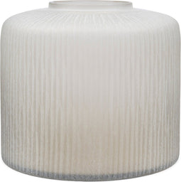 Riviera Maison Windlicht Grijs - Mabel Verticale Strepen Motief - Glas - (ØxH) 30x25