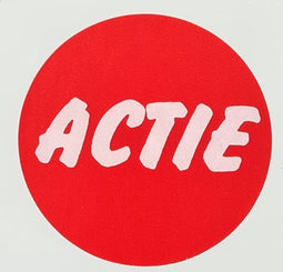 Etiket rood/wit 35mm ACTIE 500rol