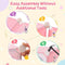 COSTWAY Kinderkledingkast - Reksysteem kunststof 12 kubussen 2 hangers - Roze en Wit