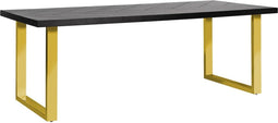 Richmond Dining table Watson 230 with gold u-leg (Black)