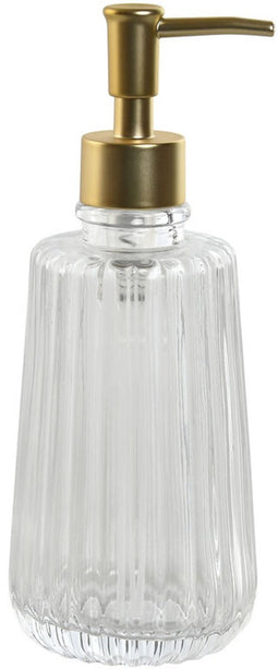 Zeepdispenser Home ESPRIT Transparant Gouden Aluminium Kristal ABS 8 x 8 x 20,5 cm