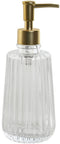 Zeepdispenser Home ESPRIT Transparant Gouden Aluminium Kristal ABS 8 x 8 x 20,5 cm