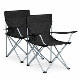 Travelhawk Campingstoel - Opvouwbaar - Set van 2 - 120KG Draagvermogen - Zwart (2 stuks)