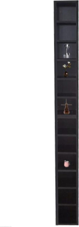 Vakkenkast - wandkast smal en hoog - cd opbergkast - 183 cm hoog - zwart