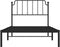 vidaXL - Bedframe - met - hoofdbord - metaal - zwart - 100x190 - cm