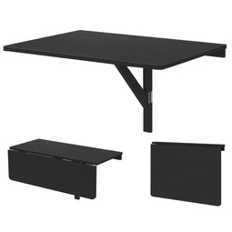Coast Wandgemonteerde Klaptafel - 80 x 60 x 45 cm - Inklapbaar Grenenhout - Zwart