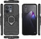 Lunso - Geschikt voor Oppo Reno 8 - Armor backcover hoes met ringhouder - Zwart