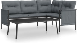 vidaXL - 2-delige - Loungeset - staal - antracietkleurig