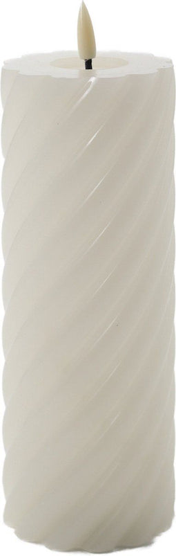 swirl led kaars ivoor 20x7,5cm v2