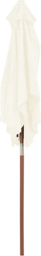 vidaXL - Parasol - met - houten - paal - 150x200 - cm - zandkleurig