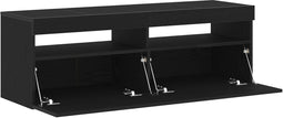 vidaXL - TV-kast - met - LED - Zwart - Eiken - 120x35x40 - cm - Bewerkt - Hout