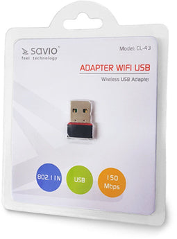 Elmak CL-43 - Netwerkadapter - Draadloos 150 Mbit/s - Zwart