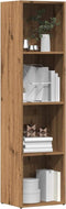 vidaXL - Boekenkast - 36x30x143 - cm - bewerkt - hout - artisanaal - eikenkleur