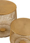 J-Line bijzettafel Mand - metaal - goud - set van 2