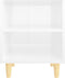 vidaXL - Nachtkastje - met - massief - houten - poten - 40x30x50 - cm - hoogglans - wit