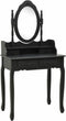 vidaXL - Kaptafelset - met - kruk - 75x69x140 - cm - paulowniahout - zwart