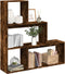 vidaXL - Kamerscherm - / - boekenkast - 123x29x123 - cm - hout - gerookt - eiken
