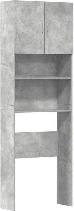 vidaXL - Wasmachinekast - 64x24x190 - cm - bewerkt - hout - betongrijs