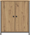 vidaXL - Zijtafel - Artisan - Eiken - 70x30x80 - cm - Gebonden - Hout - en - Staal