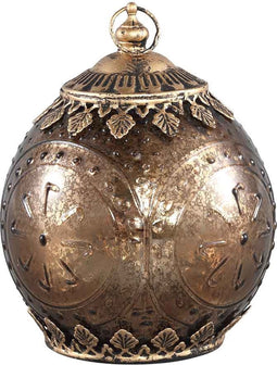 PTMD Nordy led lantaarn - glas met metaal - H 15 x Ø 11,5 cm. - Koper