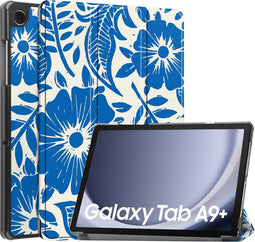 imoshion Tablet Hoes - Geschikt voor Samsung Galaxy Tab A9 Plus - Design Trifold Bookcase - Flower Tile
