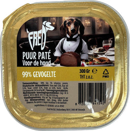 9x300 gr Freds kuipje hond puur gevogelte hondenvoer