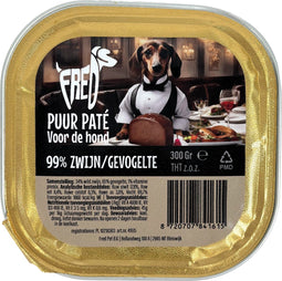9x300 gr Freds kuipje hond puur wild zwijn / gevogelte hondenvoer