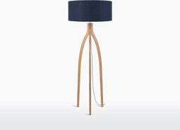 GOOD&MOJO Vloerlamp Annapurna - Blauw/Bamboe - Ø60cm - Scandinavisch,Bohemian - Staande lampen voor Woonkamer - Slaapkamer