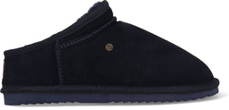 Warmbat Conner - Heren Sloffen - Suède met Merino Wol - Donkerblauw - Maat 46