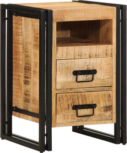 vidaXL - Nachttafel - 40x40x59 - cm - Massief - Ruw - Mangohout
