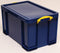 Really Useful Box opbergdoos 84 liter, donkerblauw met gele handvaten 3 stuks