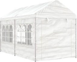 vidaXL - Prieel - met - dak - 4,46x2,28x2,69 - m - polyetheen - wit